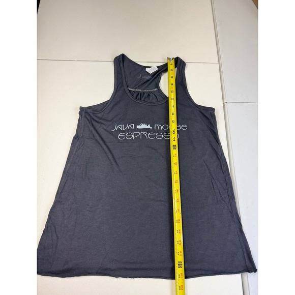 Java Moose Espresso Racerback Tank Top Gray Sleeveless Casual Activewear M - Picture 2 of 8